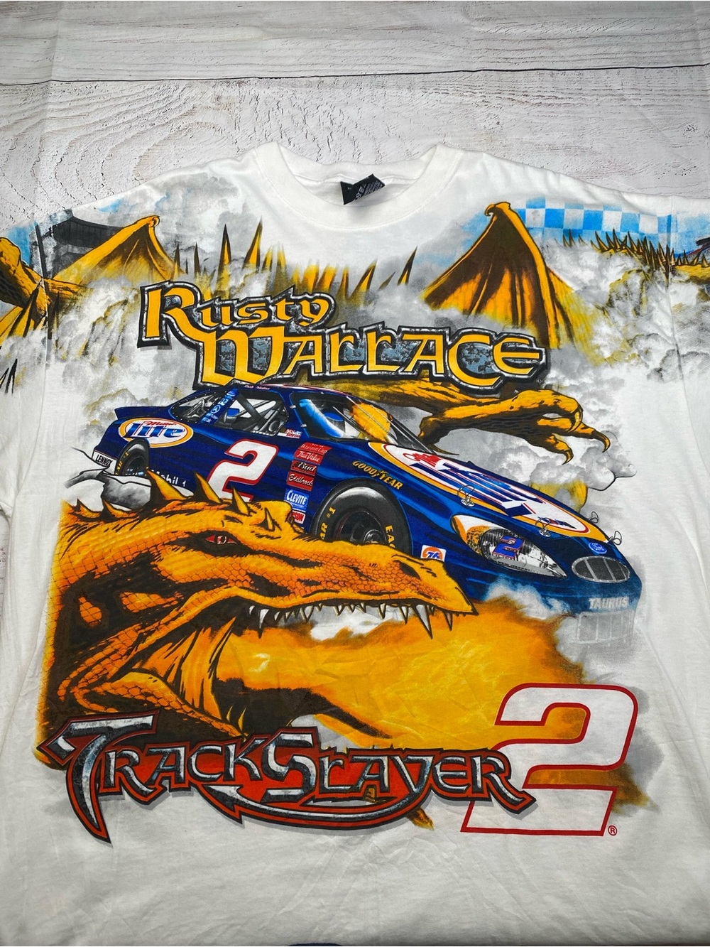 VTG Chase Authentics Rusty Wallace Track Slayer 2 Dragon NASCAR T-Shirt AOP XL